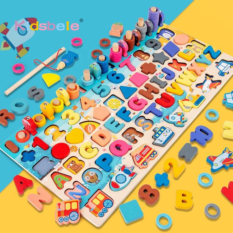 Abc Kids Early Education - Montessori Wooden Alphabet Puzzle Board for