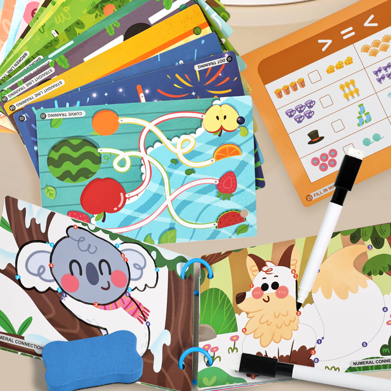 Kids Educational - Alphabet Numbers & More - Reusable Kids Busy Book Alphabet Number