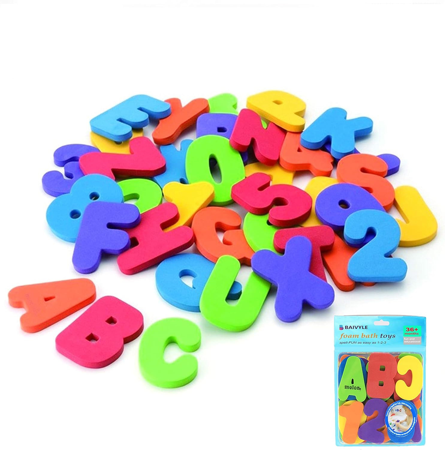 36 PCS Baby Bath Toys Foam Fun - Kids Educational - Alphabet Numbers & More ulasan dan harga