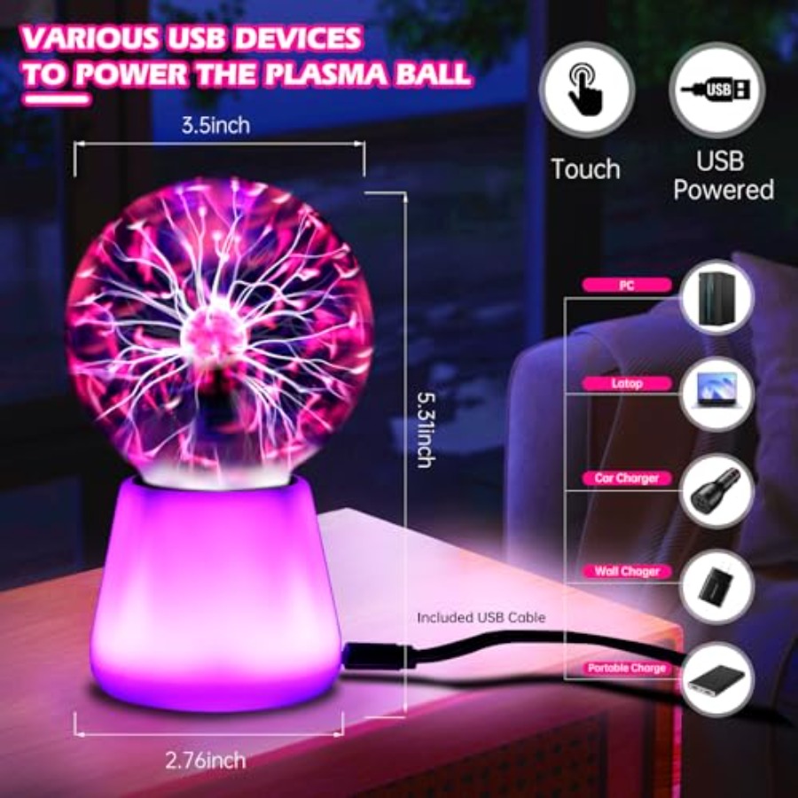 Plasma Ball Lamp Interactive T - Globe Interactive Light ulasan dan harga