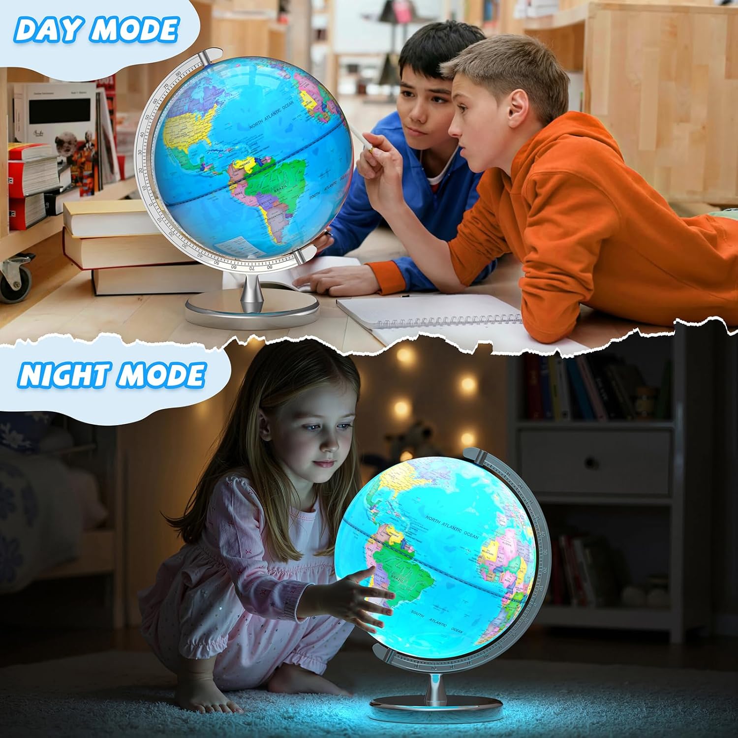 12-Inch Illuminated World Glob - Globe Interactive Light ulasan dan harga