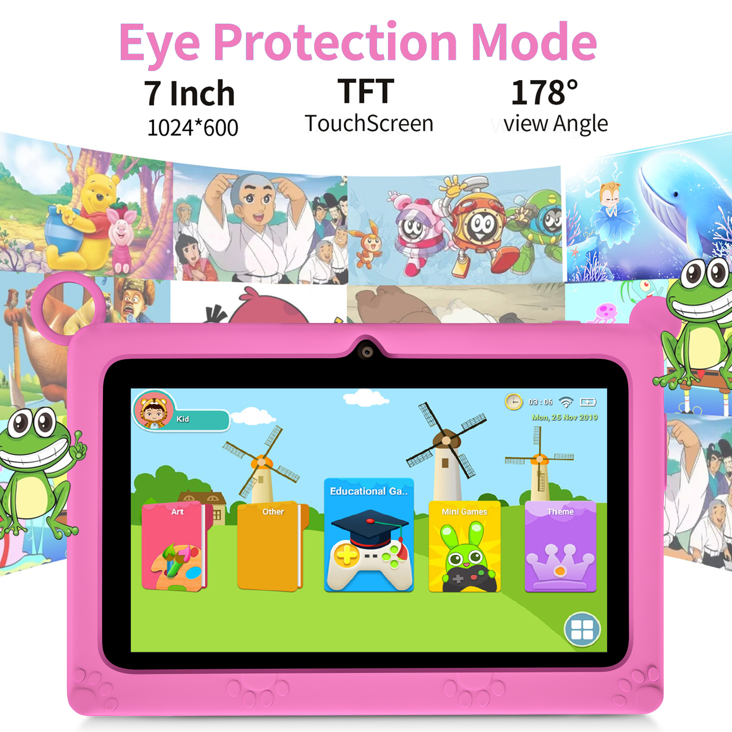 BDF Children's tablet New 7 In - Kids Educational Games Learn English ulasan dan harga