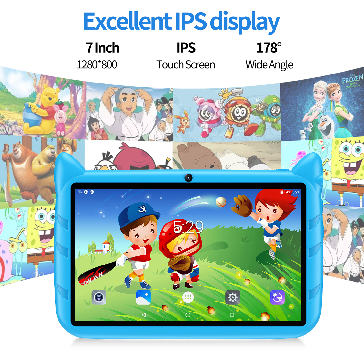 New 5G WiFi Kids Tablet 7 Inch - Kids Educational Games Learn English ulasan dan harga