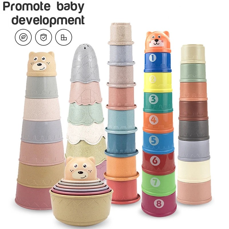 Baby Toys Stacking Cup Cartoon - Game Educational For Kids Free ulasan dan harga