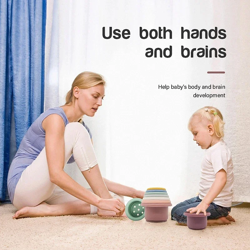 Baby Toys Stacking Cup Cartoon - Game Educational For Kids Free ulasan dan harga