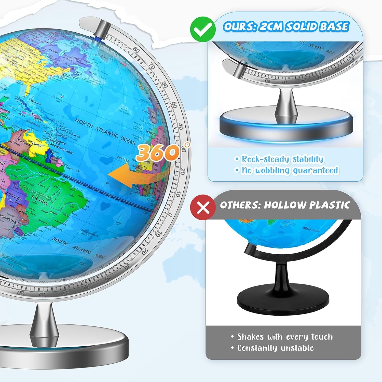 12-Inch Illuminated World Glob - Globe Interactive Light ulasan dan harga
