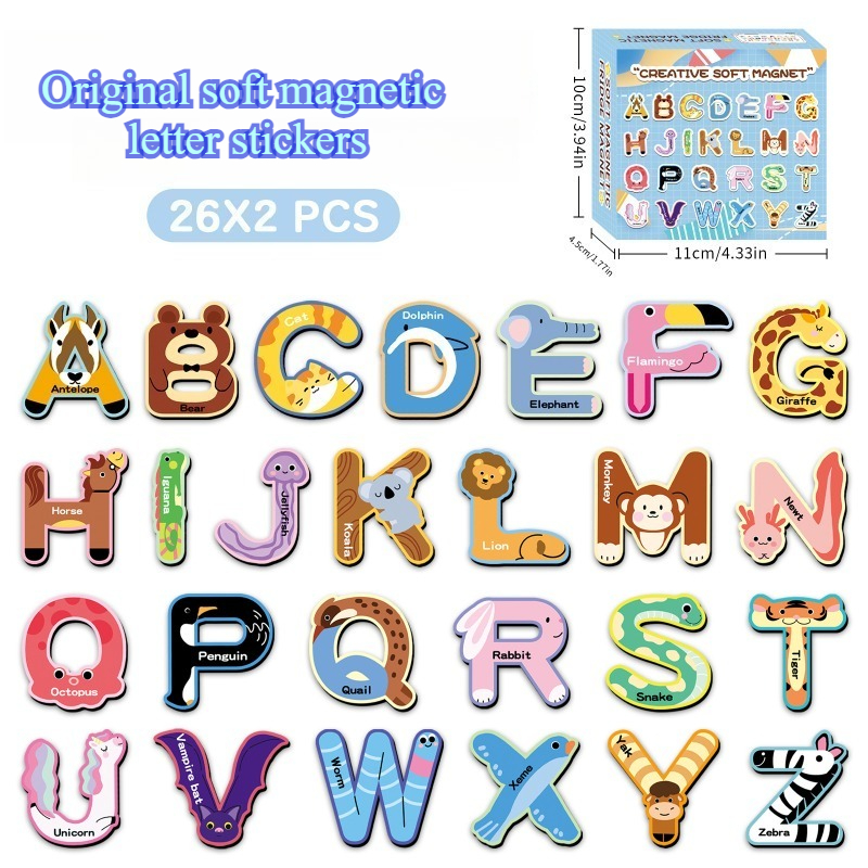 52Pcs Alphabet Magnetic Fridge - Abc Kids Early Education ulasan dan harga