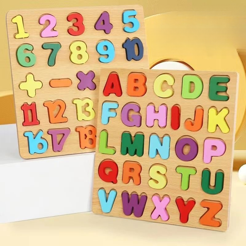 Wooden Alphabet Puzzle Board N - Kids Educational - Alphabet Numbers & More ulasan dan harga