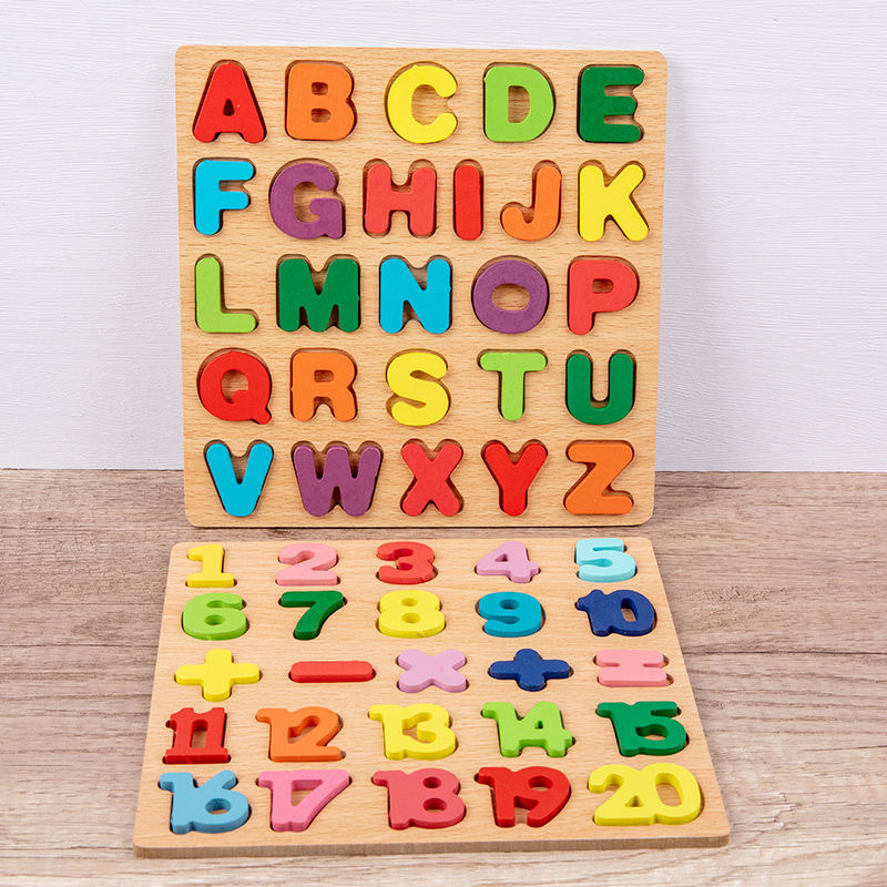 Wooden Alphabet Puzzle Board N - Kids Educational - Alphabet Numbers & More ulasan dan harga