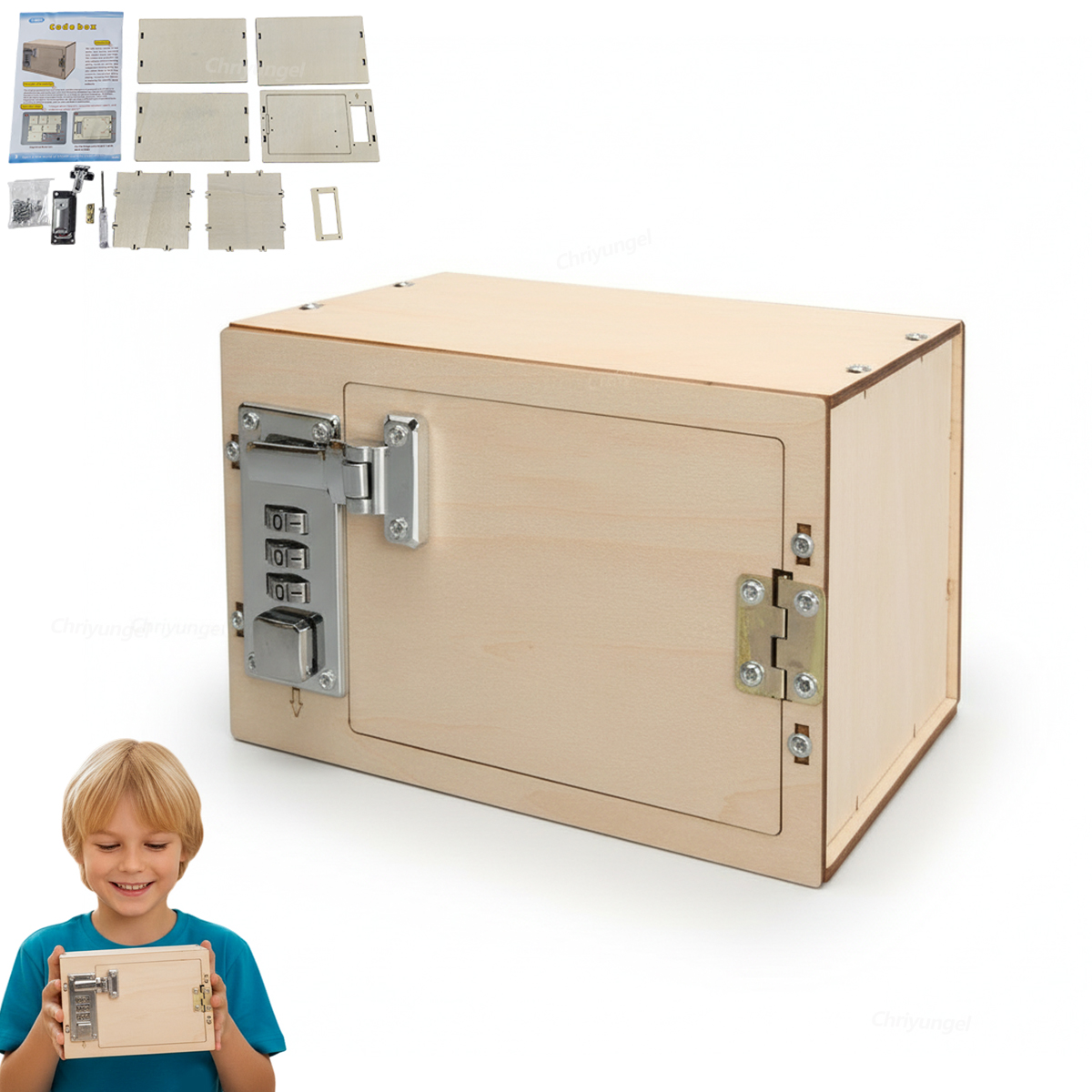 DIY Wooden Mechanical Password - Kids Education Money ulasan dan harga