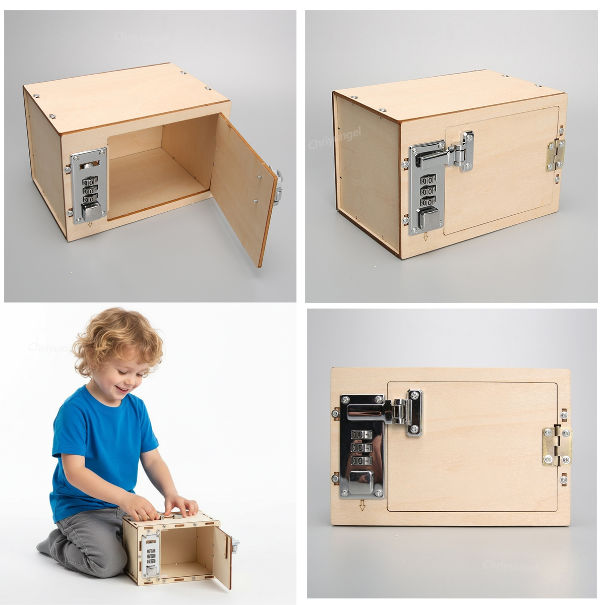 DIY Wooden Mechanical Password - Kids Education Money ulasan dan harga