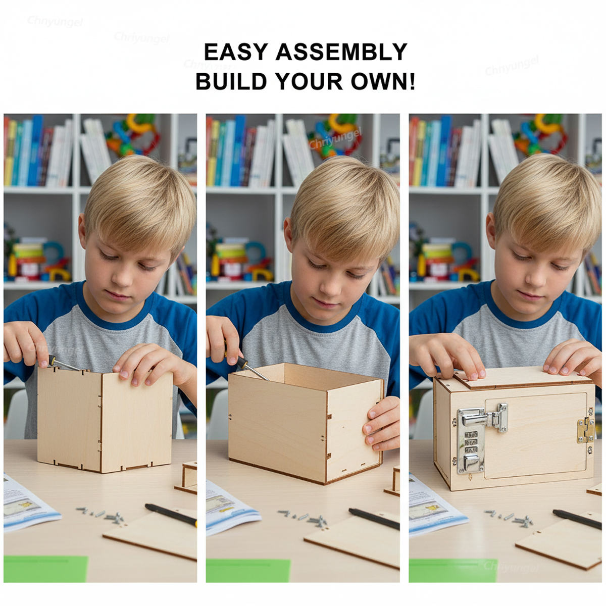 DIY Wooden Mechanical Password - Kids Education Money ulasan dan harga