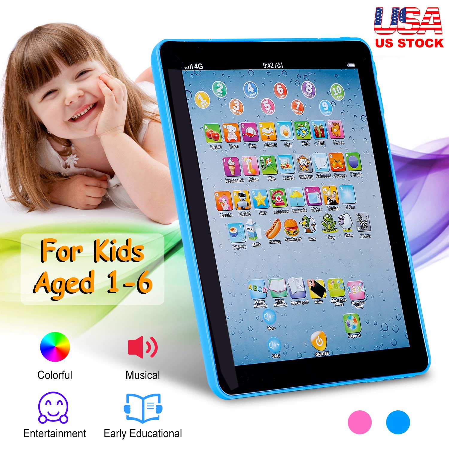 US Stock Toddler Learning Tabl - Abc Kids Early Education ulasan dan harga