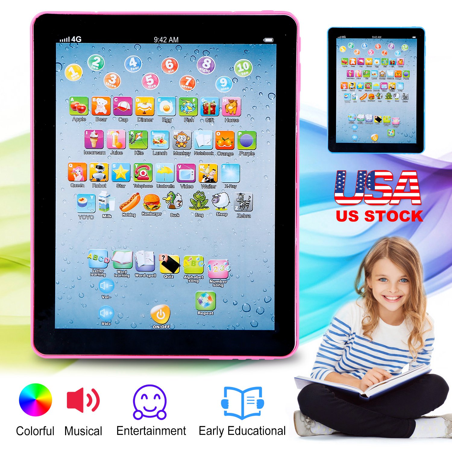US Stock Toddler Learning Tabl - Abc Kids Early Education ulasan dan harga