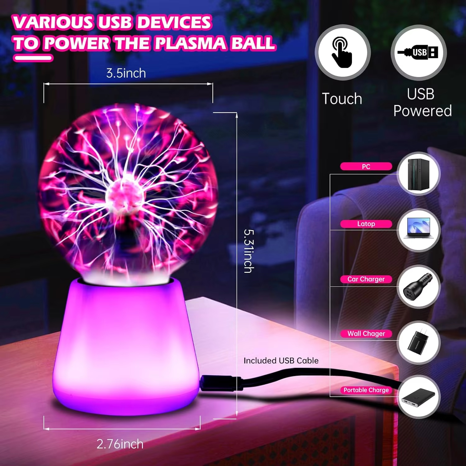 Plasma Ball Lamps Interactive  - Globe Interactive Light ulasan dan harga