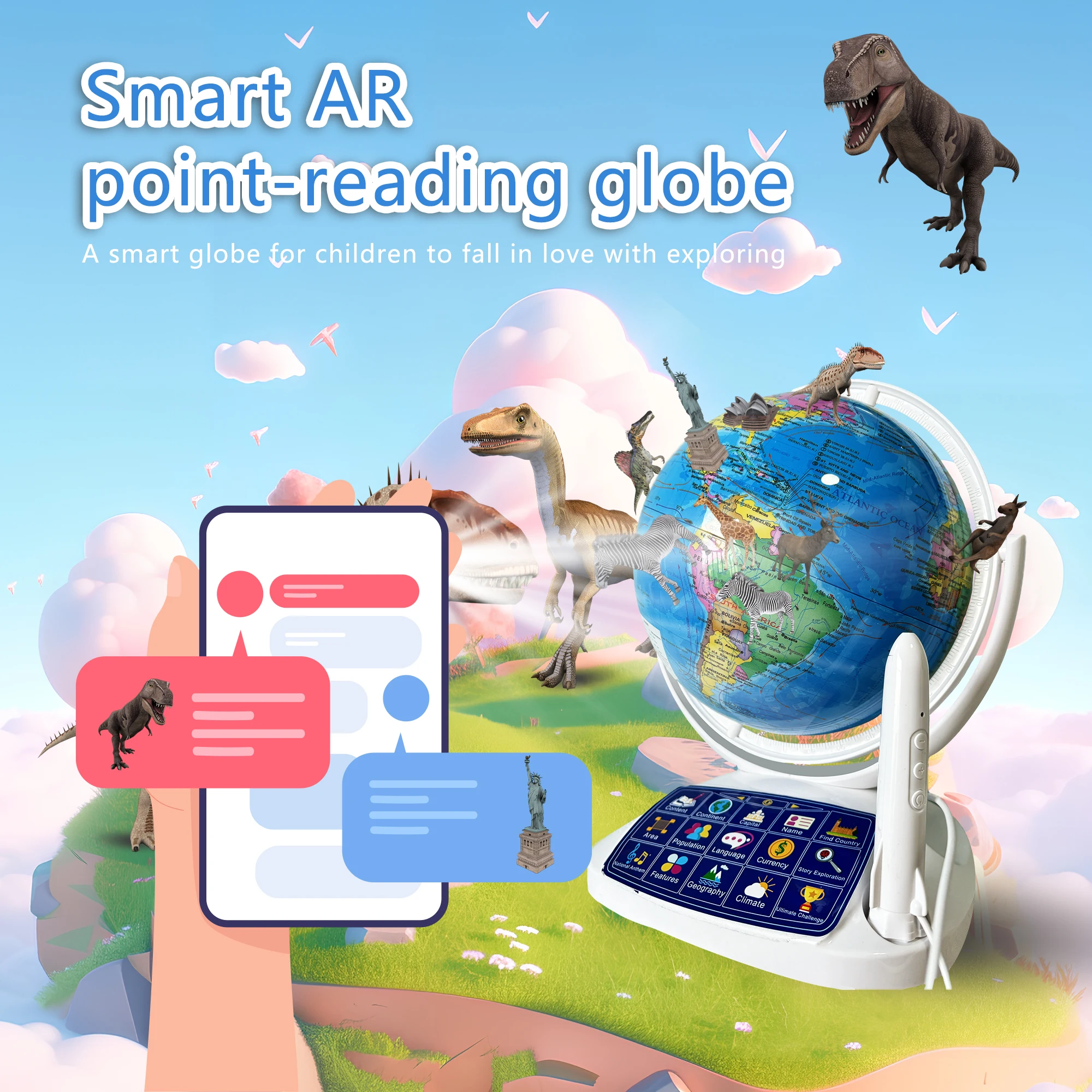 AR Interactive Smart Globe Kid - Globe Interactive Light ulasan dan harga